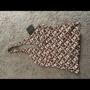 Brown & white halter body suit - never worn!!